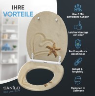 WC-Sitz mit Absenkautomatik und Schnellverschluss Sandy - Premium Toilettendeckel direkt vom Hersteller
