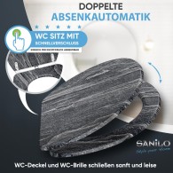 WC-Sitz mit Absenkautomatik und Schnellverschluss Schiefer - Premium Toilettendeckel direkt vom Hersteller