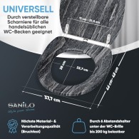 WC-Sitz mit Absenkautomatik und Schnellverschluss Schiefer - Premium Toilettendeckel direkt vom Hersteller