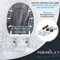 WC-Sitz mit Absenkautomatik und Schnellverschluss Schiefer - Premium Toilettendeckel direkt vom Hersteller