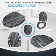 WC-Sitz mit Absenkautomatik und Schnellverschluss Schiefer - Premium Toilettendeckel direkt vom Hersteller
