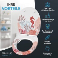WC-Sitz mit Absenkautomatik und Schnellverschluss Sea Horse - Premium Toilettendeckel direkt vom Hersteller