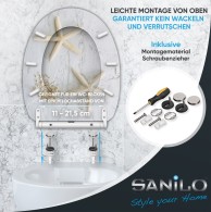 WC-Sitz mit Absenkautomatik und Schnellverschluss Seestern - Premium Toilettendeckel direkt vom Hersteller