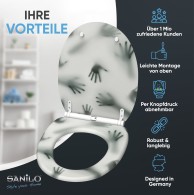 WC-Sitz mit Absenkautomatik und Schnellverschluss Shadow Hands - Premium Toilettendeckel direkt vom Hersteller