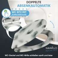 WC-Sitz mit Absenkautomatik und Schnellverschluss Shadow Hands - Premium Toilettendeckel direkt vom Hersteller