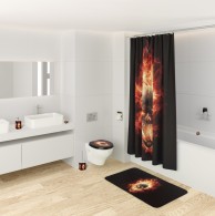 WC-Sitz Totenkopf in Flammen - Premium Toilettendeckel direkt vom Hersteller