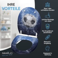 WC-Sitz mit Absenkautomatik und Schnellverschluss Soccer - Premium Toilettendeckel direkt vom Hersteller