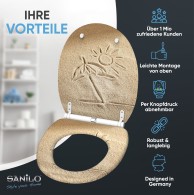 WC-Sitz mit Absenkautomatik und Schnellverschluss Sunshine - Premium Toilettendeckel direkt vom Hersteller