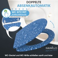 WC-Sitz mit Absenkautomatik und Schnellverschluss Tautropfen Blau - Premium Toilettendeckel direkt vom Hersteller