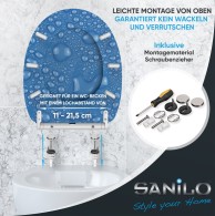 WC-Sitz mit Absenkautomatik und Schnellverschluss Tautropfen Blau - Premium Toilettendeckel direkt vom Hersteller