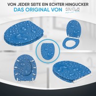 WC-Sitz mit Absenkautomatik und Schnellverschluss Tautropfen Blau - Premium Toilettendeckel direkt vom Hersteller