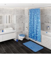 6-teiliges Badezimmer Set Tautropfen Blau