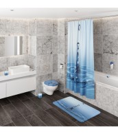 6-teiliges Badezimmer Set Wassertropfen