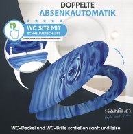 WC-Sitz mit Absenkautomatik und Schnellverschluss Tropfen - Premium Toilettendeckel direkt vom Hersteller