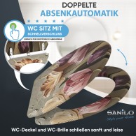 WC-Sitz mit Absenkautomatik und Schnellverschluss Tulpen - Premium Toilettendeckel direkt vom Hersteller