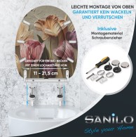 WC-Sitz mit Absenkautomatik und Schnellverschluss Tulpen - Premium Toilettendeckel direkt vom Hersteller