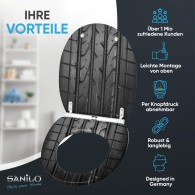 WC-Sitz mit Absenkautomatik und Schnellverschluss Tyre - Premium Toilettendeckel direkt vom Hersteller