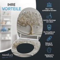 WC-Sitz mit Absenkautomatik und Schnellverschluss Tree of Life - Premium Toilettendeckel direkt vom Hersteller