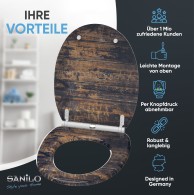 WC-Sitz mit Absenkautomatik und Schnellverschluss Vintage - Premium Toilettendeckel direkt vom Hersteller