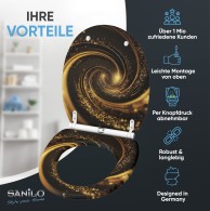 WC-Sitz mit Absenkautomatik und Schnellverschluss Vortex - Premium Toilettendeckel direkt vom Hersteller