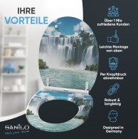 WC-Sitz mit Absenkautomatik und Schnellverschluss Wasserfall - Premium Toilettendeckel direkt vom Hersteller