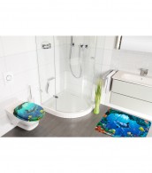 3-teiliges Badezimmer Set Delphin Korallen