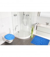 3-teiliges Badezimmer Set Tautropfen Blau