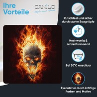 Badematte Totenkopf in Flammen 53 x 53 cm