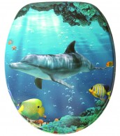 3-teiliges Badezimmer Set Delphin Korallen