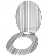 WC-Sitz mit Absenkautomatik Grey Stripes - Premium Toilettendeckel direkt vom Hersteller