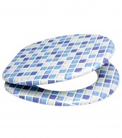 WC-Sitz mit Absenkautomatik Mosaik Blau - Premium Toilettendeckel direkt vom Hersteller
