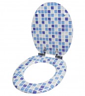 WC-Sitz mit Absenkautomatik Mosaik Blau - Premium Toilettendeckel direkt vom Hersteller