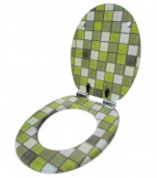 WC-Sitz mit Absenkautomatik Mosaik Grün - Premium Toilettendeckel direkt vom Hersteller